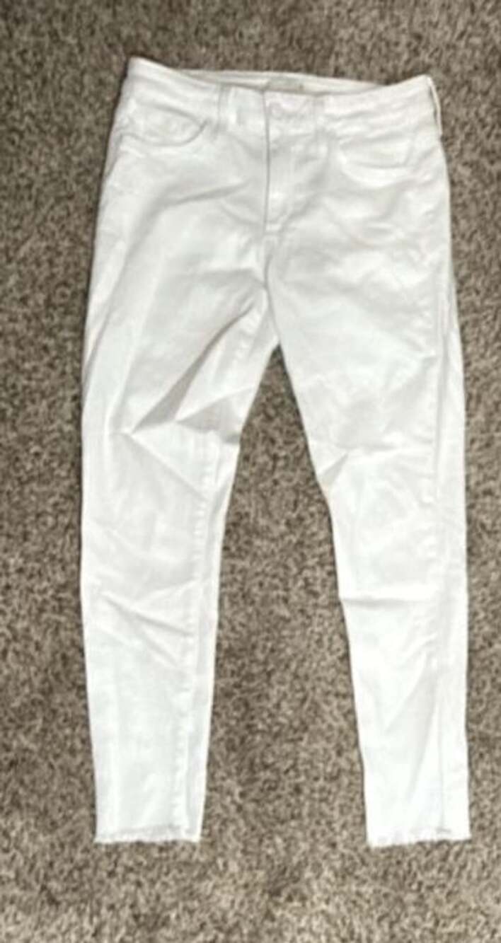 Joe's Jeans Skinny Ankle Jeans Size 27 White Raw Hem